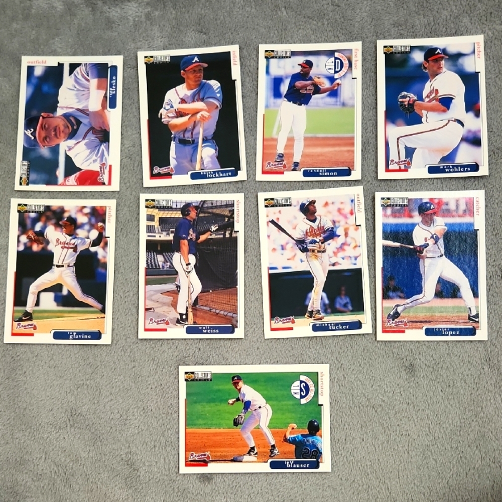 Vintage 1998 Upper Deck Atlanta Braves Baseball Cards